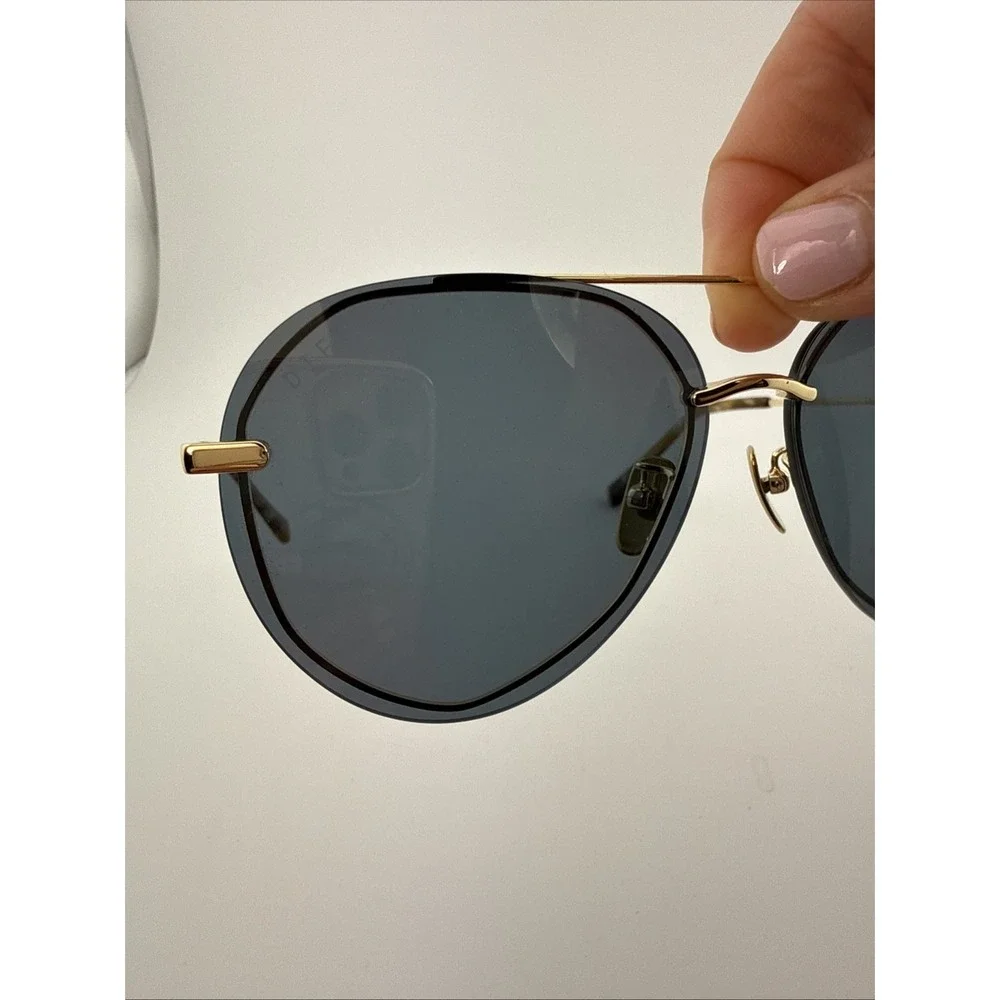 DIFF Lenox Sunglasses Gold frame Blue Lens GD BL 122p polarized